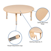 Flash Furniture YU-YCX Activity Table, 14 1/2 - 23 3/4" High, Beige - photo 8