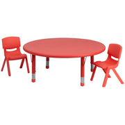 Flash Furniture YU-YCX Plastic Table, 220 lb. Capacity - Red