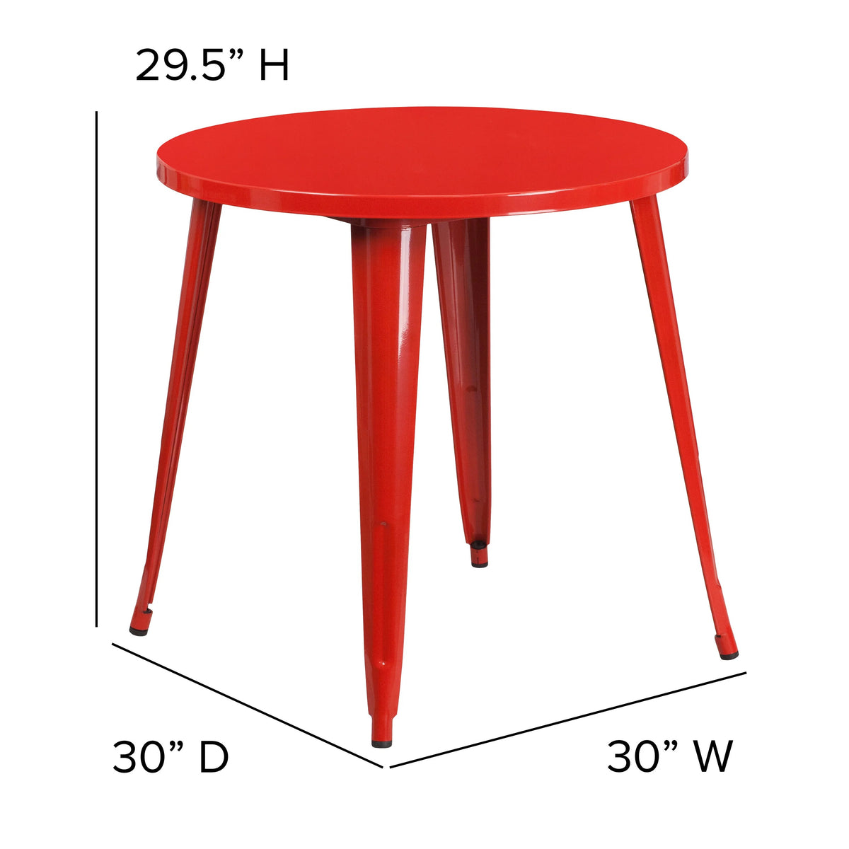 Flash Furniture CH-51090-29-BQ-GG Table, 29 1/2" High, Black - photo 2