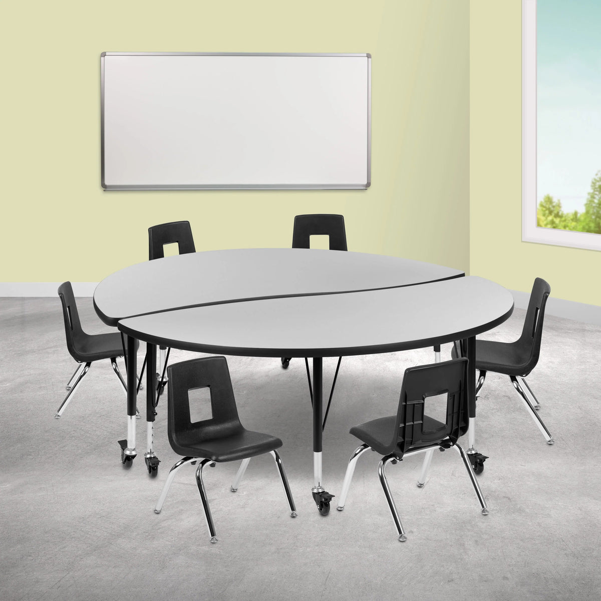 Flash Furniture XU-GRP-12CH-A60-HCIRC Activity Table, 60" Diameter - photo 2