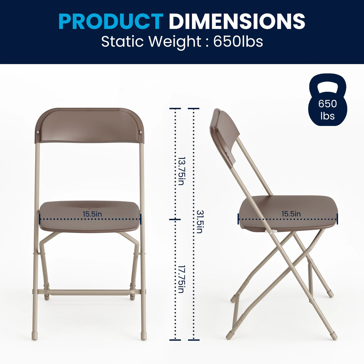 Flash Furniture LE-L-3 Folding Chair, 17 1/2" Wide - photo 2