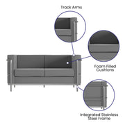 Flash Furniture ZB-REGAL-810-2-LS-GY-GG Loveseat, 57" Wide, Gray - photo 6