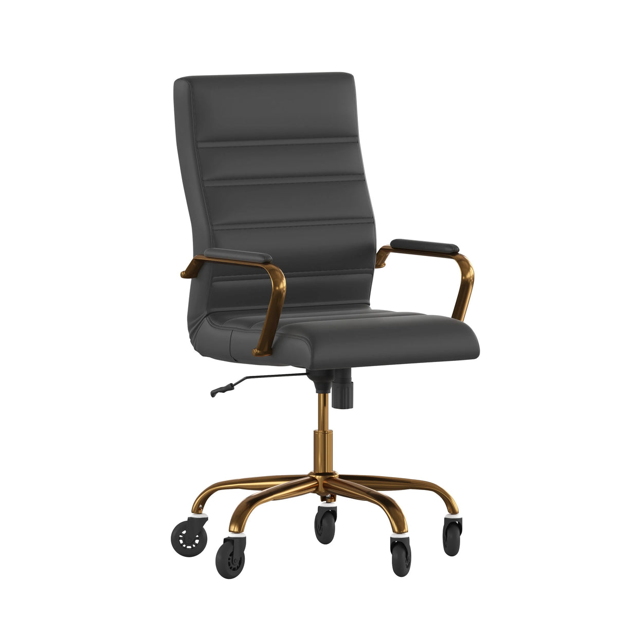 Flash Furniture GO-2286H-BK Office Chair, 26" Wide, Black - GO-2286H-BK-GLD-RLB-GG