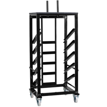 Flash Furniture Powder Coated Steel Table Dolly, 10 Tables, Black - 28 1/2"