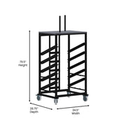 Flash Furniture Powder Coated Steel Table Dolly, 10 Tables, Black - photo 3