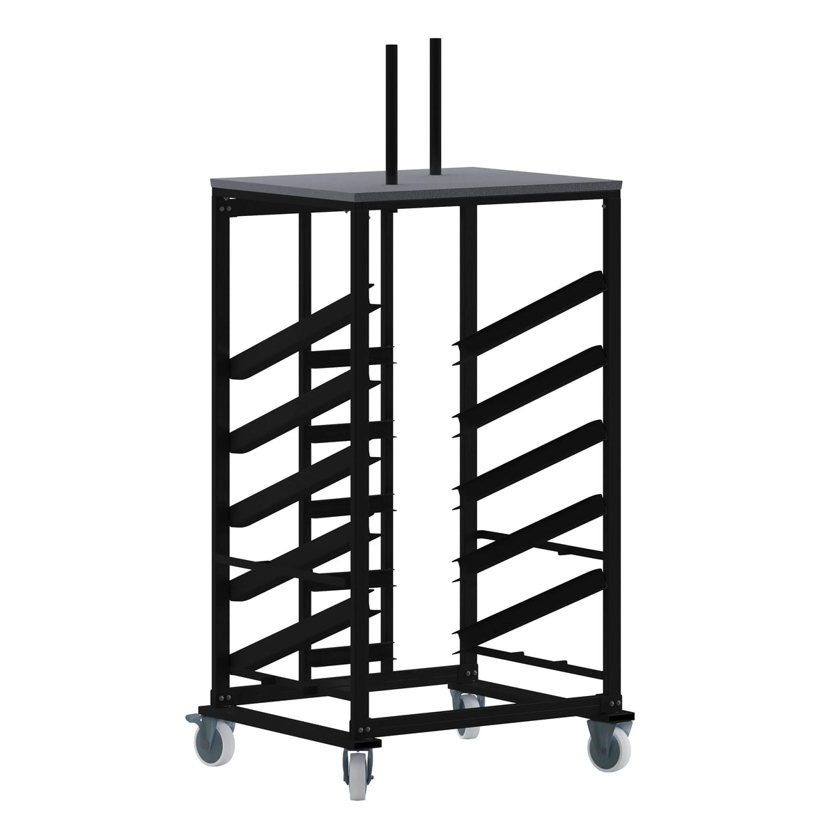 Flash Furniture Powder Coated Steel Table Dolly, 10 Tables, Black - 34 1/2"