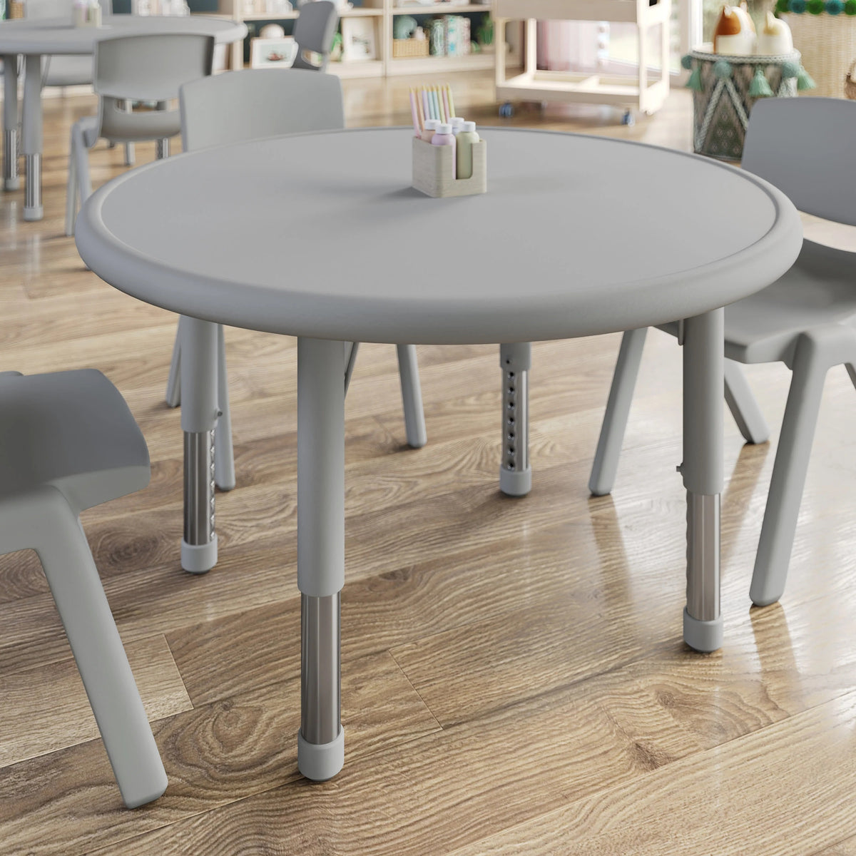 Flash Furniture YU-YCX-007-2-ROUND-TBL Plastic Table, 220 lb. Capacity - photo 2