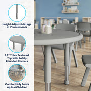 Flash Furniture YU-YCX-007-2-ROUND-TBL Plastic Table, 220 lb. Capacity - photo 3