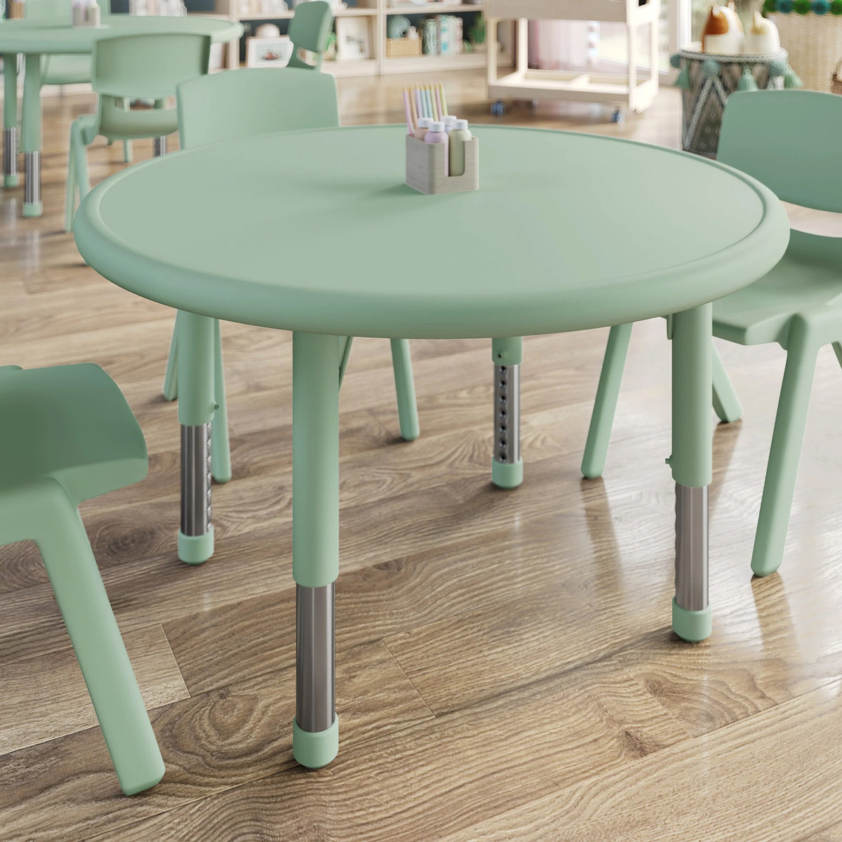 Flash Furniture YU-YCX-007-2-ROUND-TBL Plastic Table, 220 lb. Capacity - photo 7