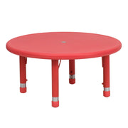 Flash Furniture YU-YCX-007-2-ROUND-TBL Plastic Table, 220 lb. Capacity - Red