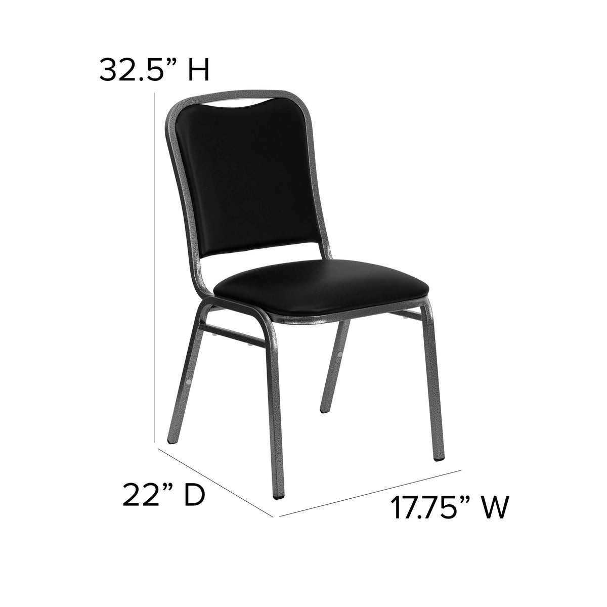 Flash Furniture NG-108-SV-BK-VYL-GG Banquet Chair, 17 3/4" Wide - photo 4