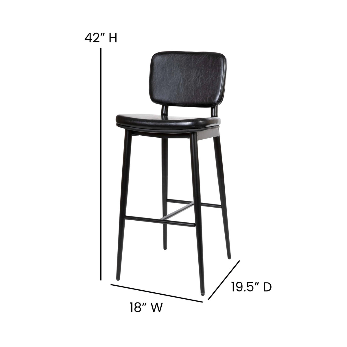 Flash Furniture AY-S01 Bar Stool, 18" Wide, 2/Pack - photo 5