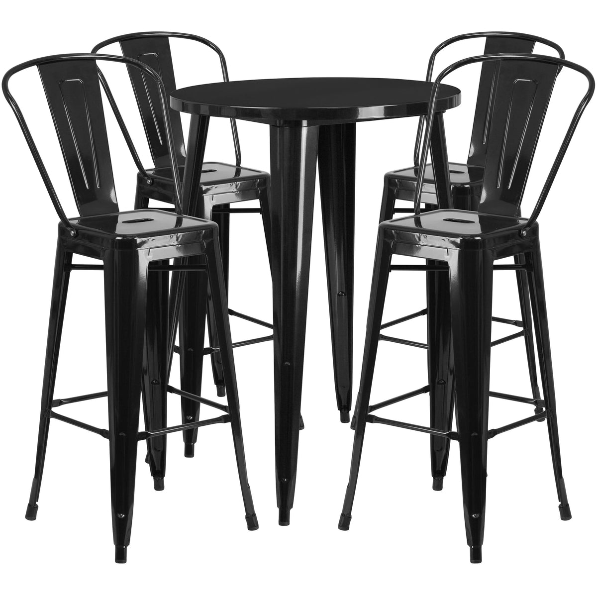 Flash Furniture CH-51090BH-4-30CAFE Table, 30" Diameter - Black