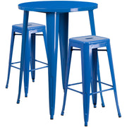Flash Furniture CH-51090BH-2-30SQST Table, 30" Diameter - Blue
