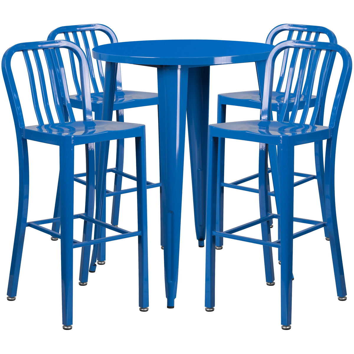Flash Furniture CH-51090BH-4-30VRT Table, 30" Diameter - Blue