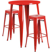 Flash Furniture CH-51090BH-2-30SQST Table, 30" Diameter - Red