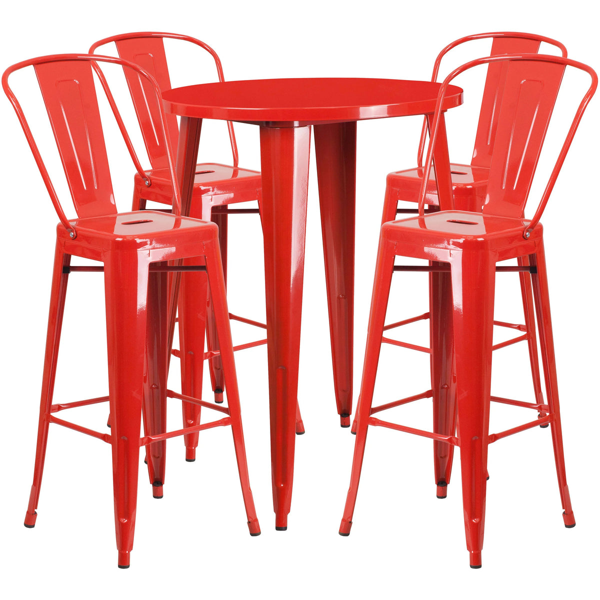 Flash Furniture CH-51090BH-4-30CAFE Table, 30" Diameter - Red