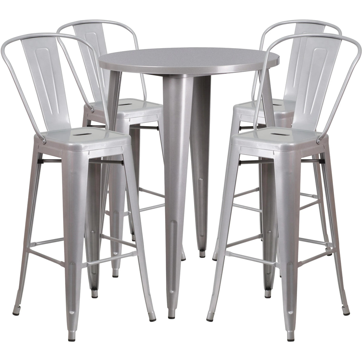 Flash Furniture CH-51090BH-4-30CAFE Table, 30" Diameter - Silver