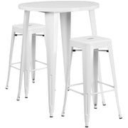 Flash Furniture CH-51090BH-2-30SQST Table, 30" Diameter - White