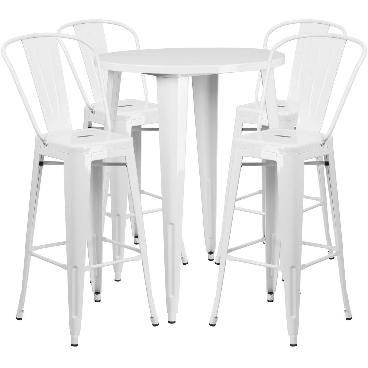 Flash Furniture CH-51090BH-4-30CAFE Table, 30" Diameter - White