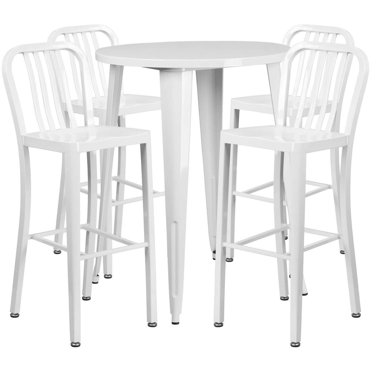 Flash Furniture CH-51090BH-4-30VRT Table, 30" Diameter - White