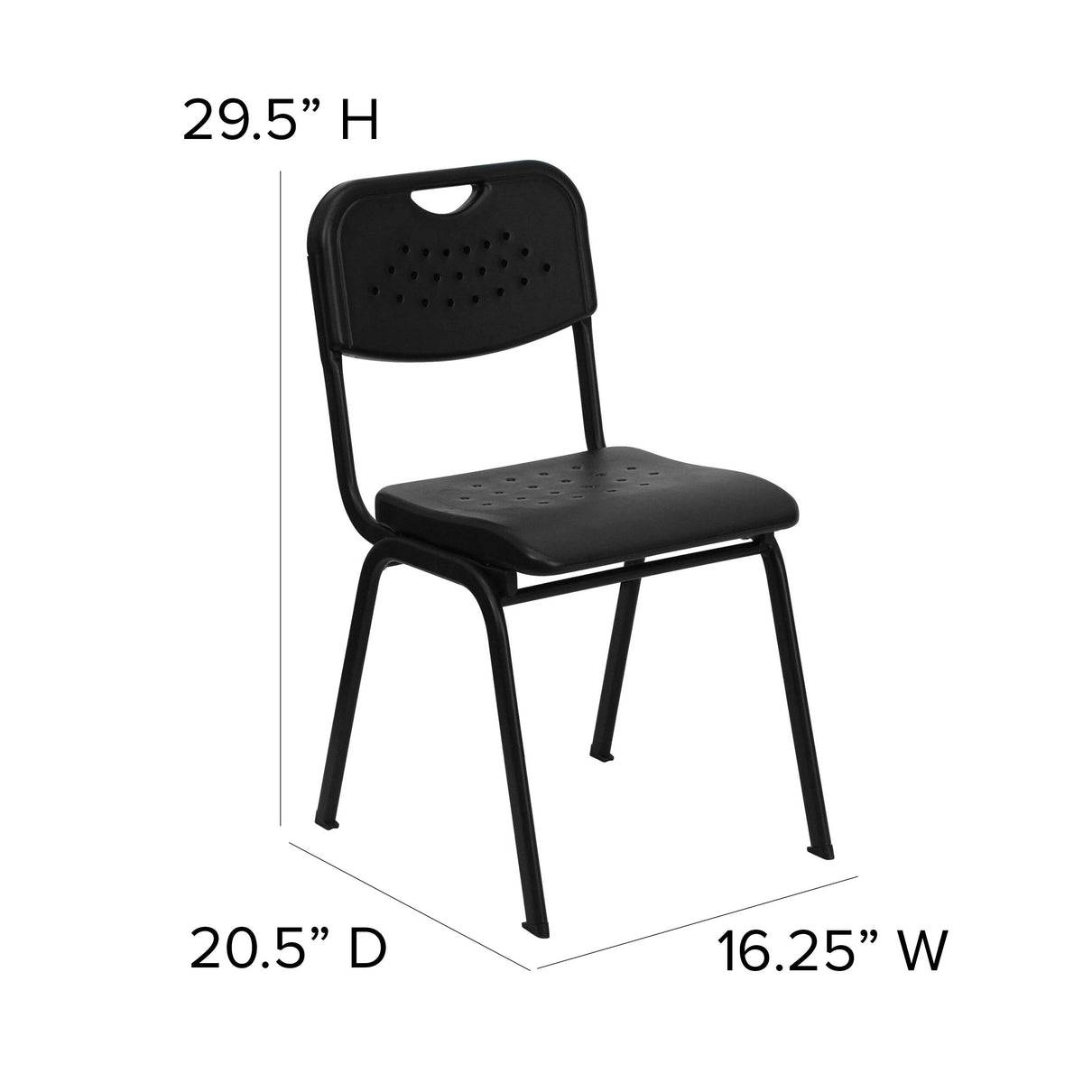 Flash Furniture RUT-GK01-BK-GG Chair, 16 1/4" Wide, Black - photo 4