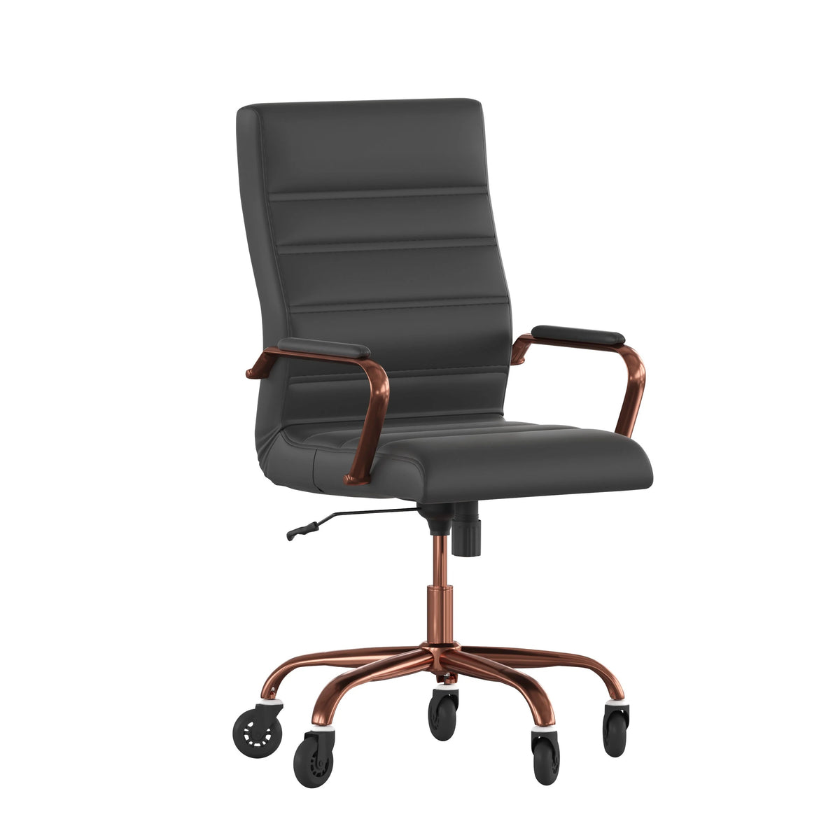 Flash Furniture GO-2286H-BK Office Chair, 26" Wide, Black - GO-2286H-BK-RSGLD-RLB-GG