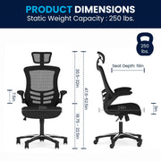 Flash Furniture BL-X-5H-GG Office Chair, 25 1/2" Wide, Black - photo 7