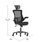 Flash Furniture BL-X-5H-RLB-GG Office Chair, 25 1/2" Wide, Black - photo 4