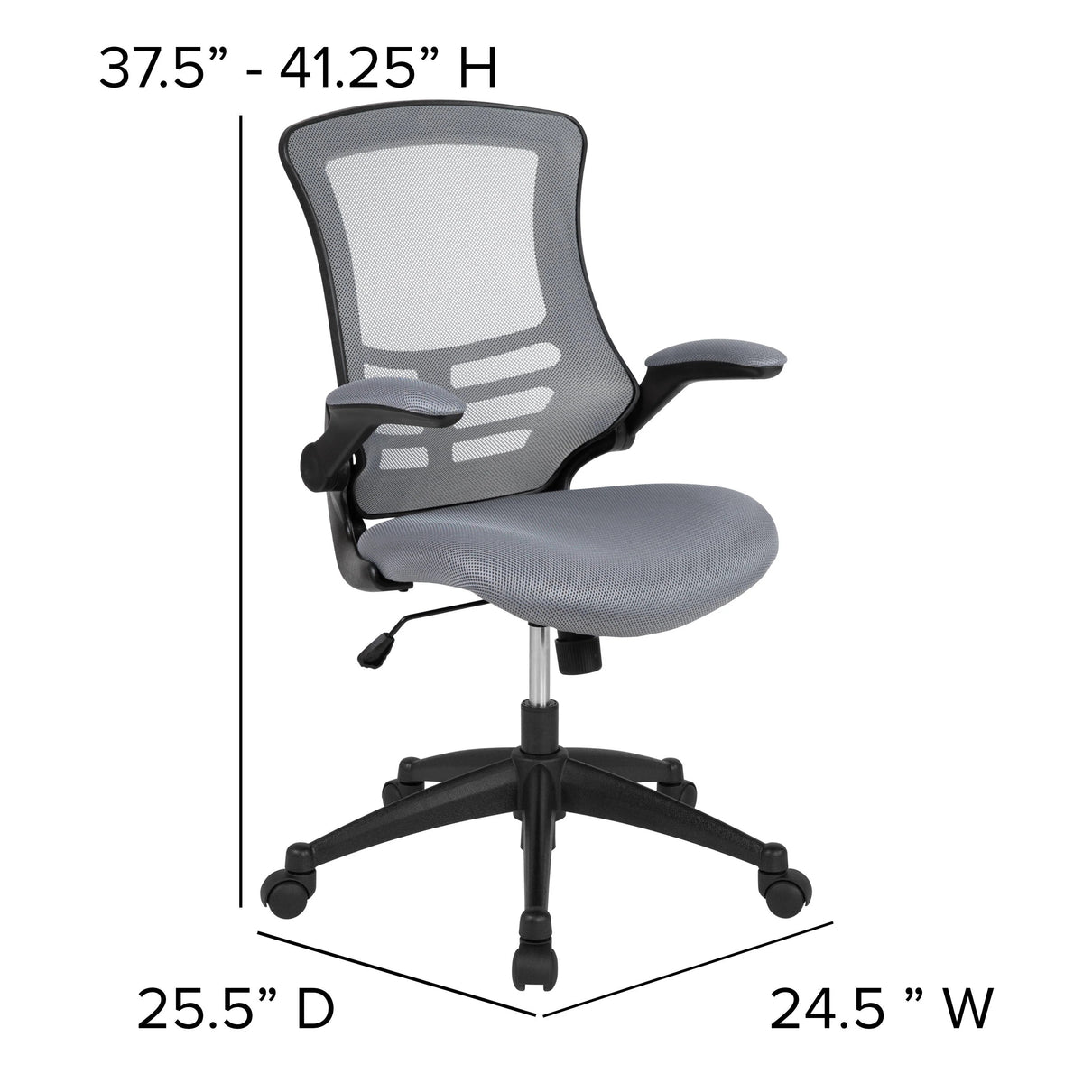 Flash Furniture BL-X-5M-BK-GG Office Chair, 25 3/4" Wide, Black - photo 4