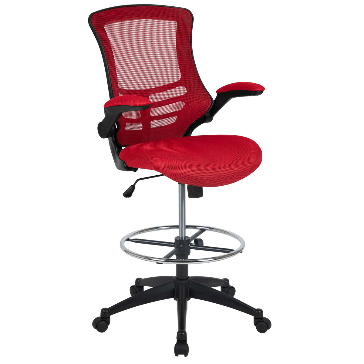 Flash Furniture BL-X-5M-D Drafting Stool, 24 1/2" Wide - Red