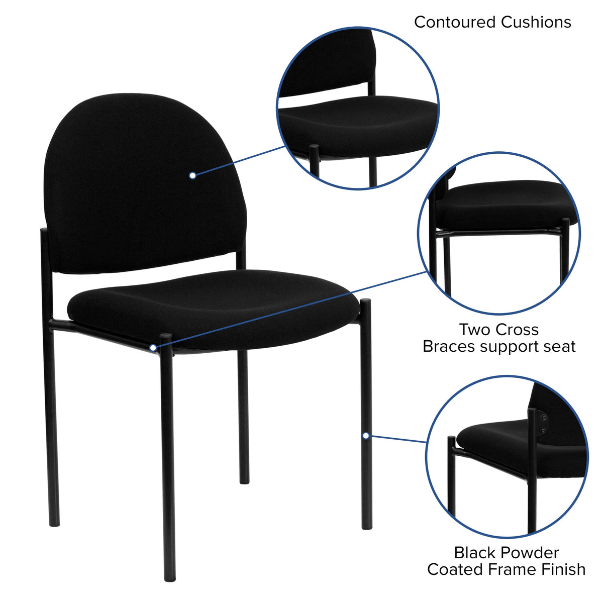 Flash Furniture Chair, 33 1/4" High, Black - photo 3
