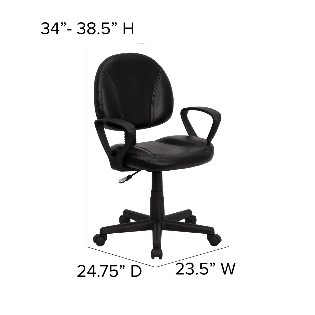 Flash Furniture BT-688-BK-A-GG Task Chair, 23 1/2" Wide, Black - photo 4