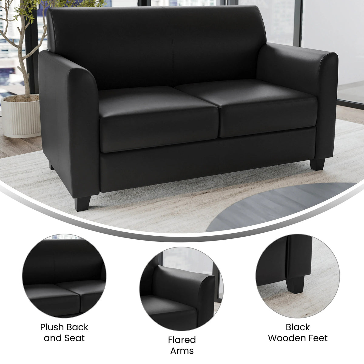 Flash Furniture BT-827-2 Hercules Diplomat Loveseat, 52" Wide - photo 3