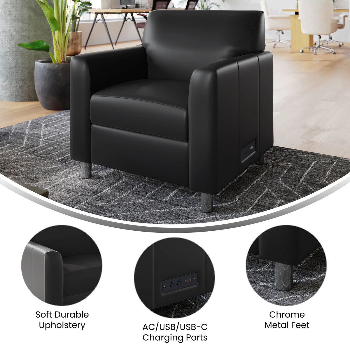 Flash Furniture BT-827U Agent Chair, Black - photo 3