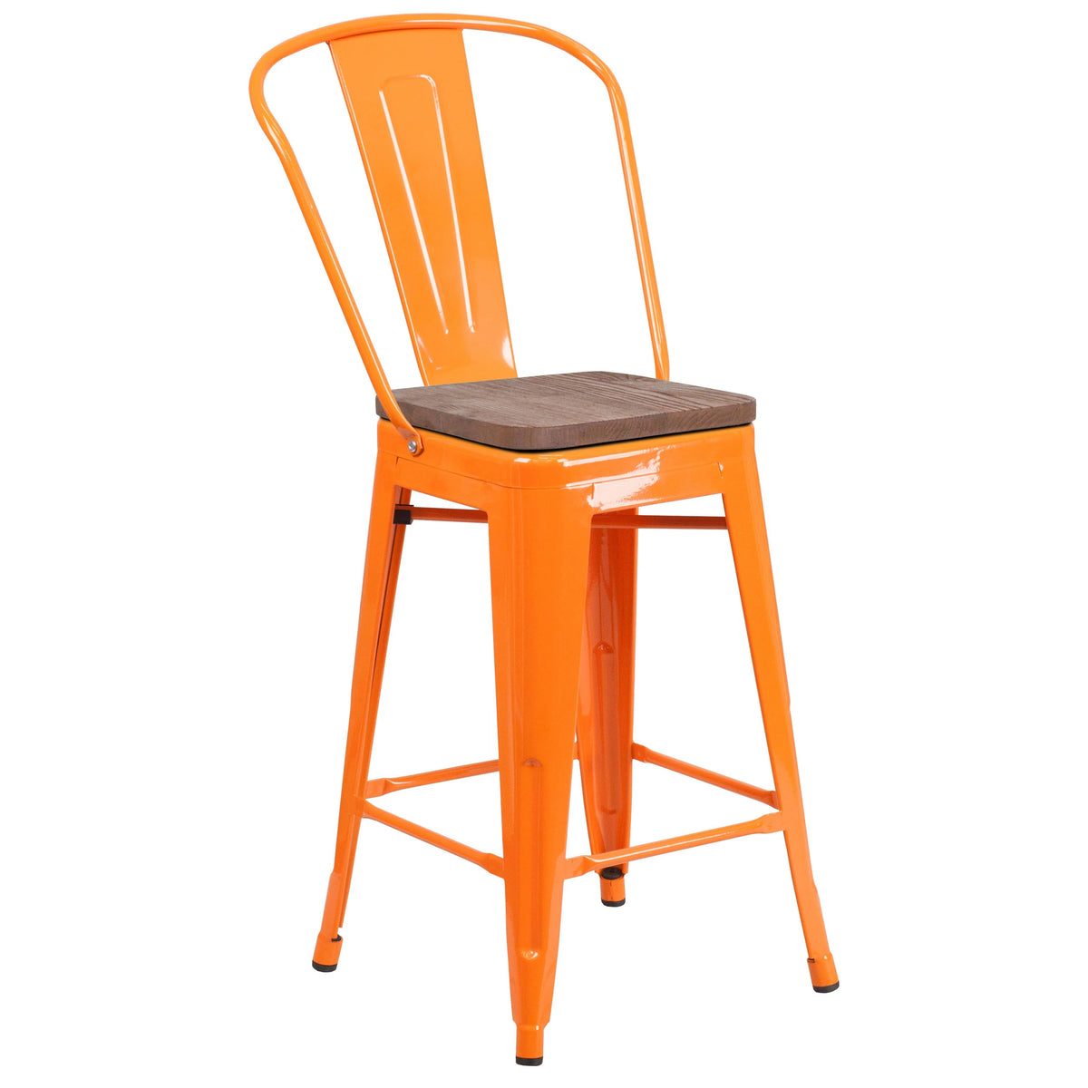 Flash Furniture CH-31320-24GB Stool, 17 3/4" Wide - Orange
