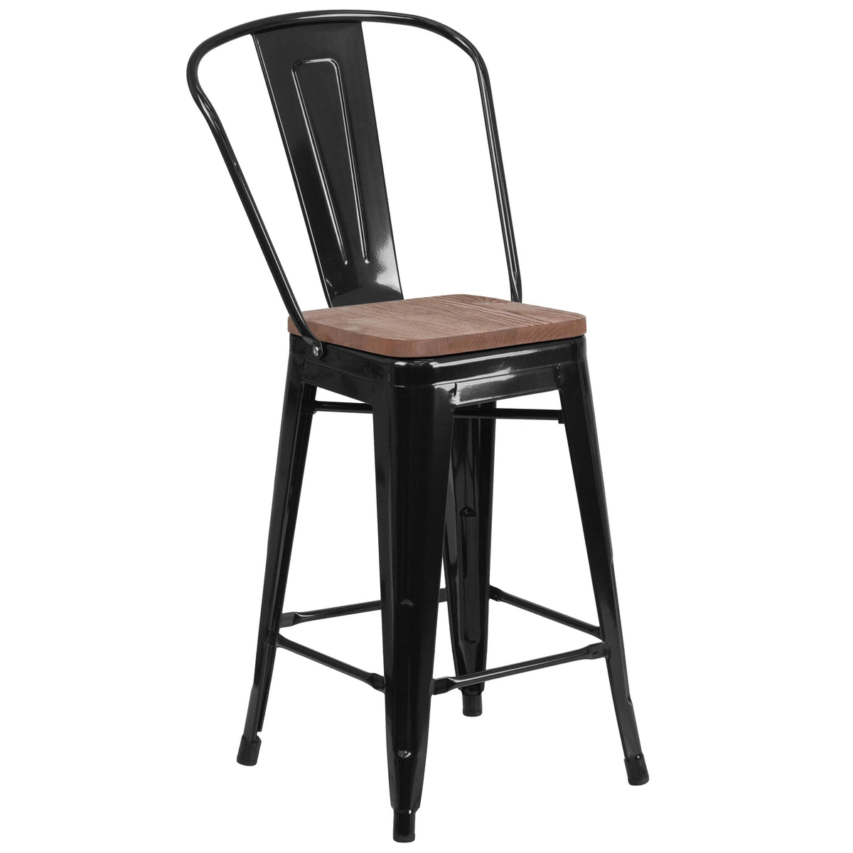 Flash Furniture CH-31320-24GB Stool, 17 3/4" Wide - Black