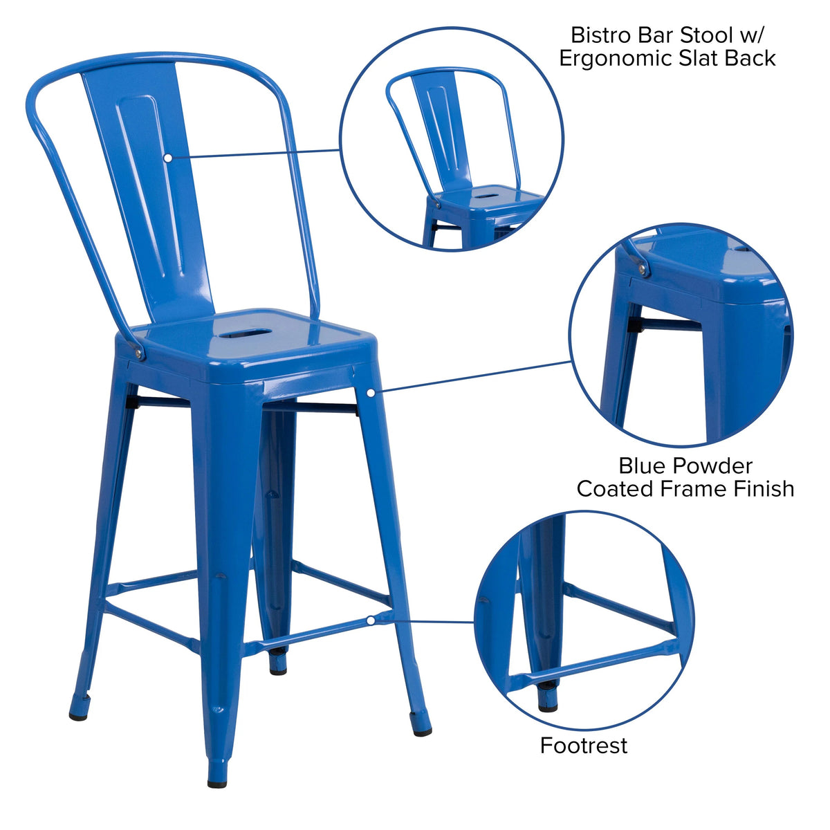 Flash Furniture CH-31320-24GB-BQ-GG Stool, 17 3/4" Wide - photo 3