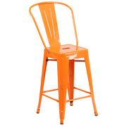Flash Furniture Stool, 17 3/4" Wide - Orange