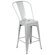 Flash Furniture Stool, 17 3/4" Wide - Silver