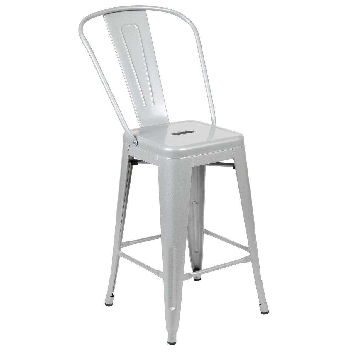 Flash Furniture Stool, 17 3/4" Wide - Silver