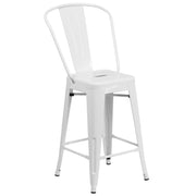 Flash Furniture Stool, 17 3/4" Wide - White