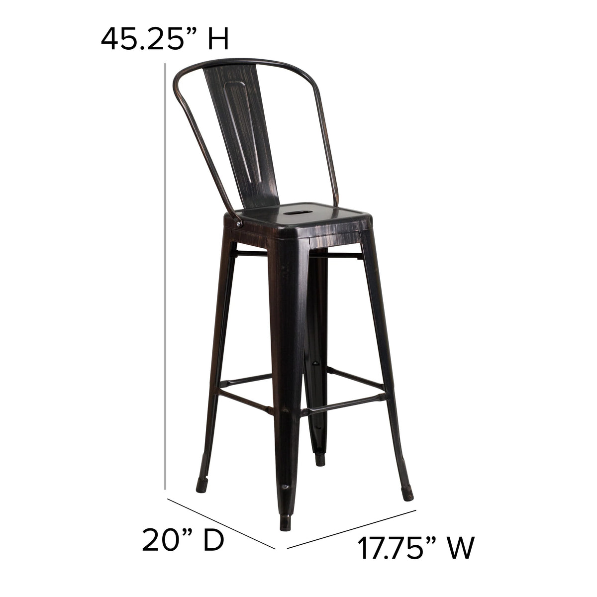 Flash Furniture CH-31320-30GB-BQ-GG Bar Stool, 17 3/4" Wide - photo 3