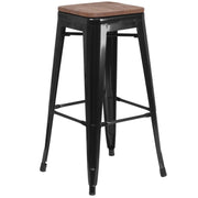 Flash Furniture CH-31320-30 Bar Stool, 17" Wide - Black