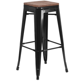 Flash Furniture CH-31320-30 Bar Stool, 17" Wide - Black