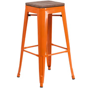 Flash Furniture CH-31320-30 Bar Stool, 17" Wide - Orange