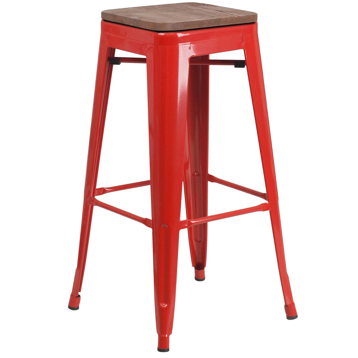 Flash Furniture CH-31320-30 Bar Stool, 17" Wide - Red