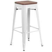 Flash Furniture CH-31320-30 Bar Stool, 17" Wide - White