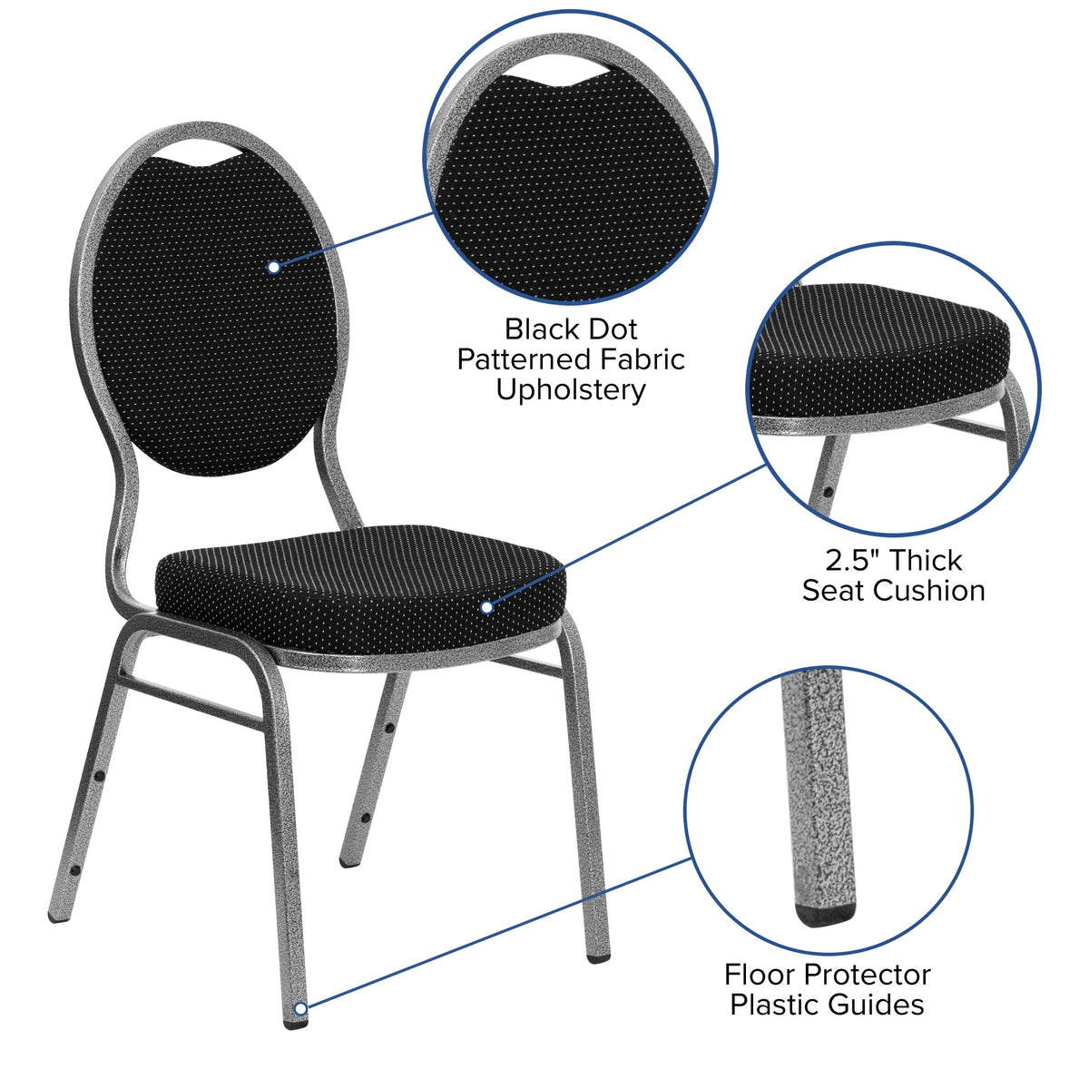 Flash Furniture FD-C04-SILVERVEIN-S076-GG Banquet Chair, 17 1/2" Wide - photo 2