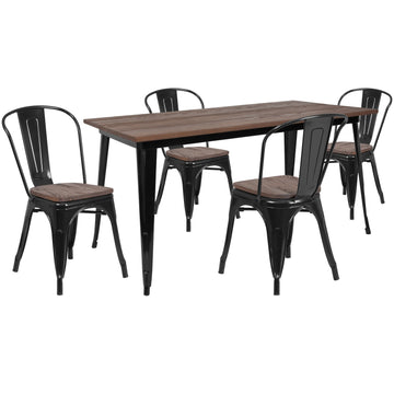 Flash Furniture CH-WD-TBCH-27-GG Table, 30 1/4" Wide, Black - Default Title